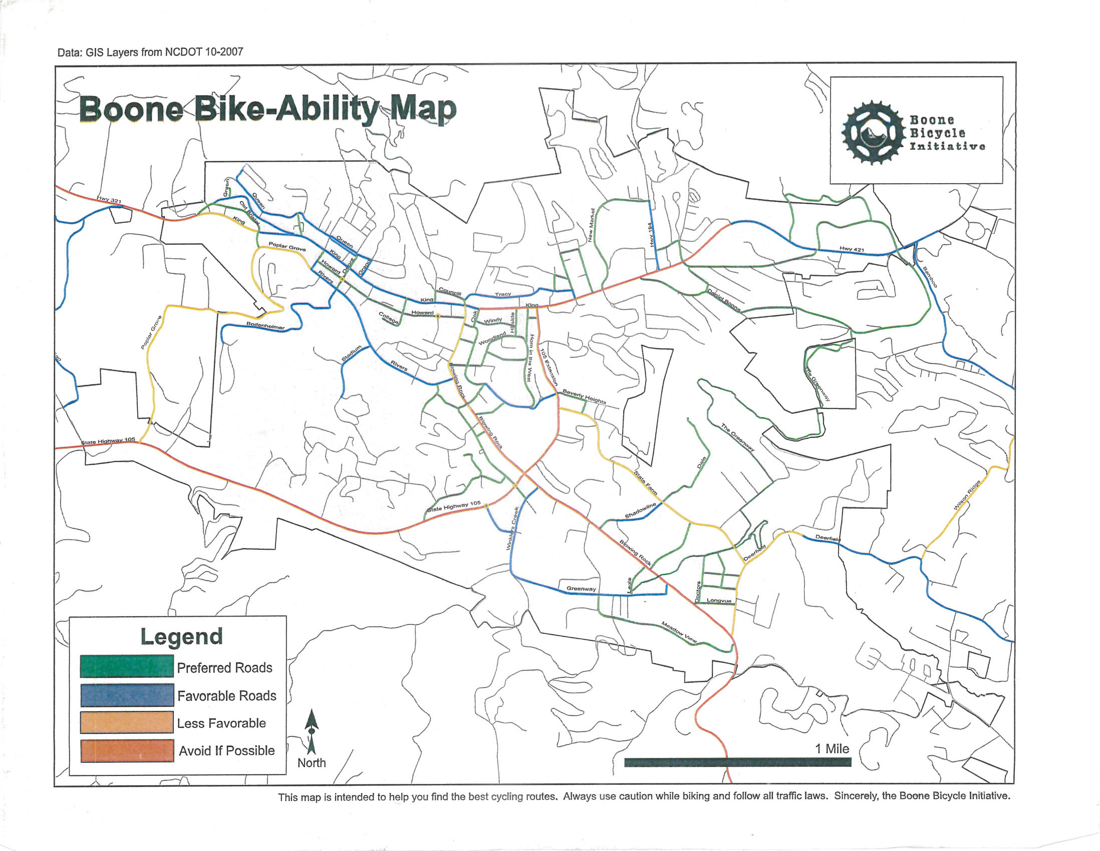 Boone Bike Map