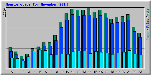 Hourly usage for November 2014