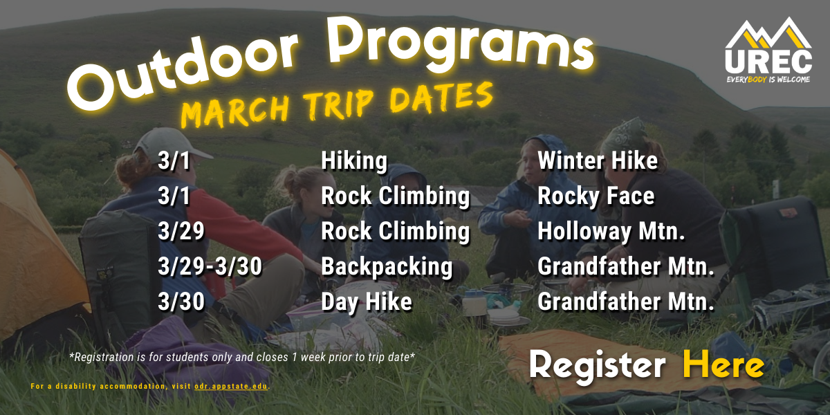 March Outdoor Trips